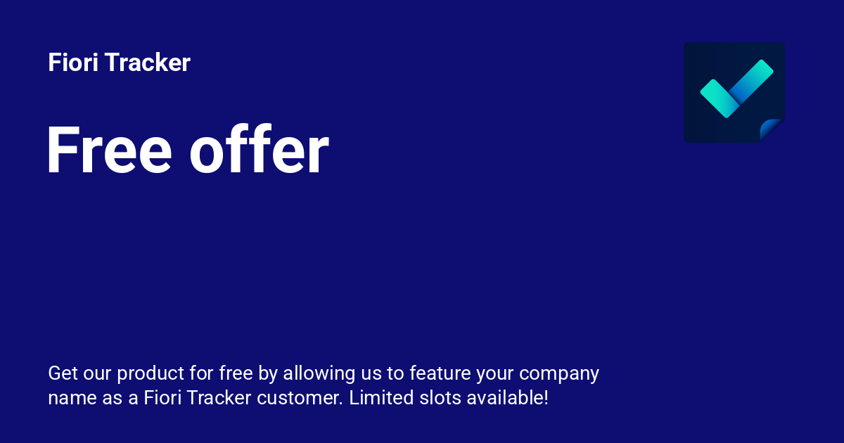 Free offer - Fiori Tracker